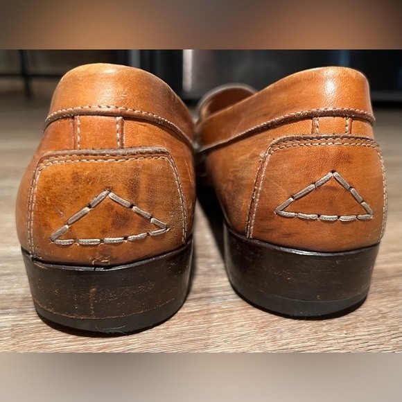 Vintage Bally Woven Men’s Leather Loafer Tan Brown Size 8 main image 10
